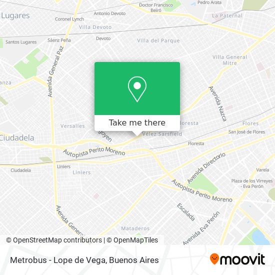 Metrobus - Lope de Vega map