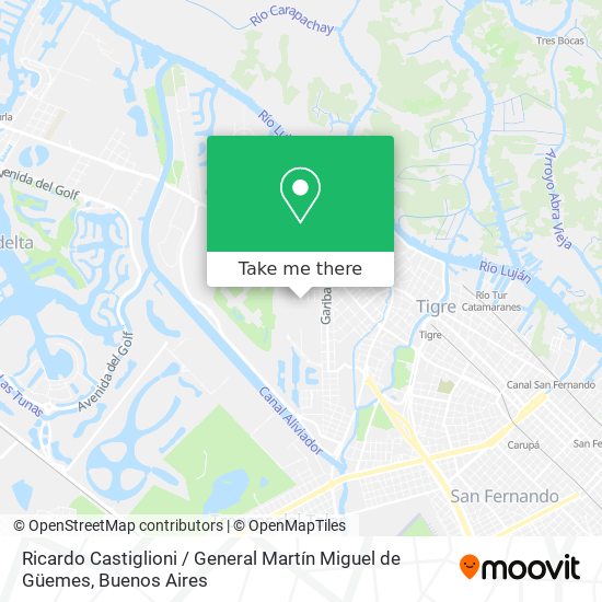 Ricardo Castiglioni / General Martín Miguel de Güemes map
