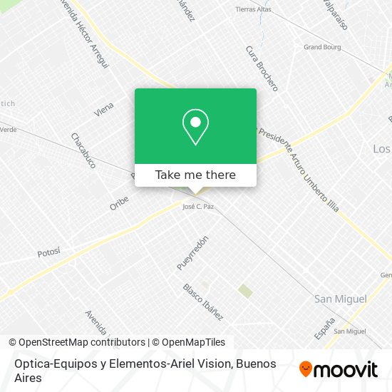 Optica-Equipos y Elementos-Ariel Vision map