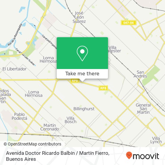 Avenida Doctor Ricardo Balbín / Martín Fierro map