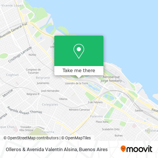 Mapa de Olleros & Avenida Valentín Alsina