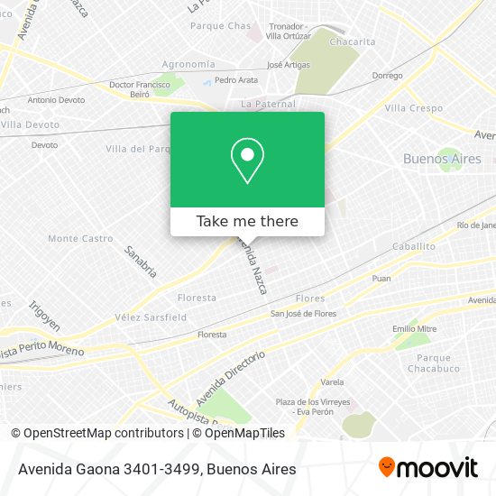 Avenida Gaona 3401-3499 map