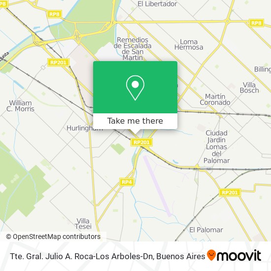 Tte. Gral. Julio A. Roca-Los Arboles-Dn map