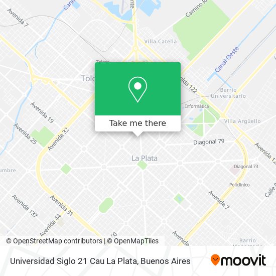 Mapa de Universidad Siglo 21 Cau La Plata