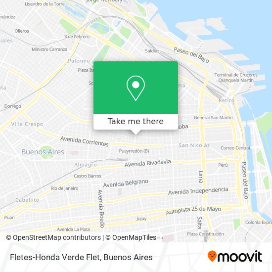 Fletes-Honda Verde Flet map