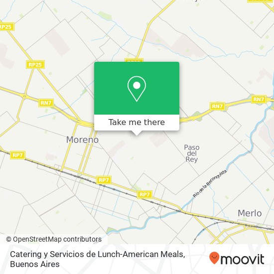 Mapa de Catering y Servicios de Lunch-American Meals