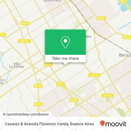 Mapa de Casares & Avenida Florencio Varela