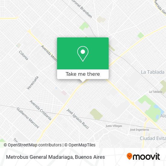 Metrobus General Madariaga map