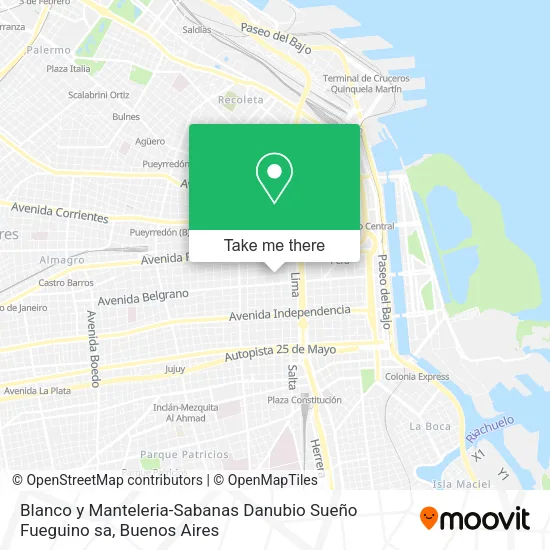 Mapa de Blanco y Manteleria-Sabanas Danubio Sueño Fueguino sa