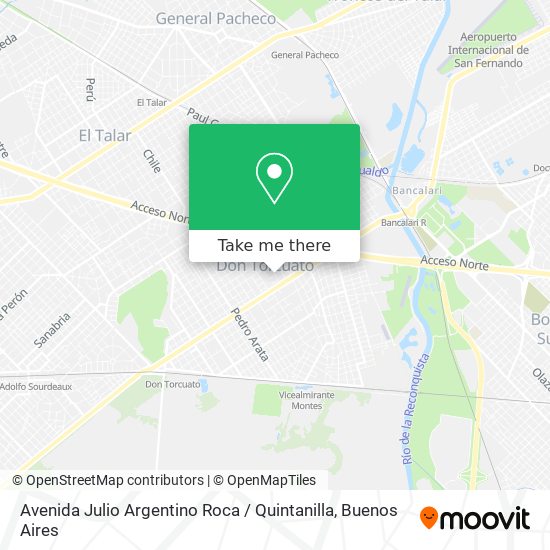 Mapa de Avenida Julio Argentino Roca / Quintanilla