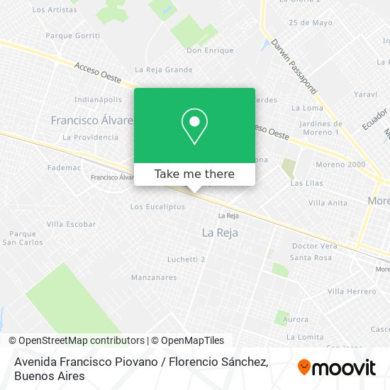 Avenida Francisco Piovano / Florencio Sánchez map