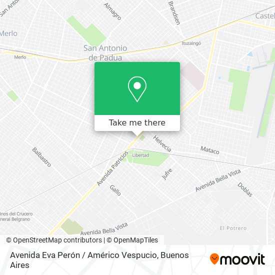 Avenida Eva Perón / Américo Vespucio map