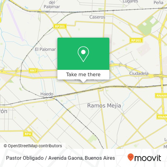 Mapa de Pastor Obligado / Avenida Gaona