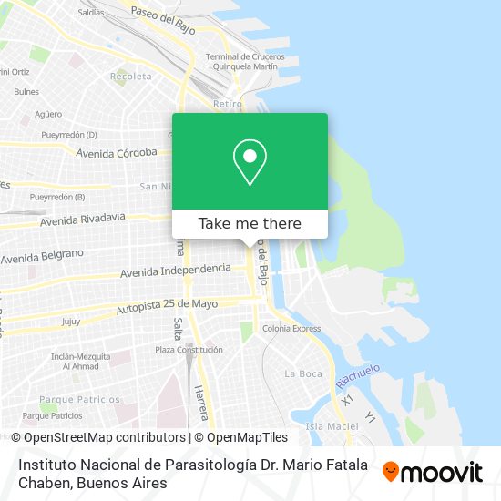 Instituto Nacional de Parasitología Dr. Mario Fatala Chaben map