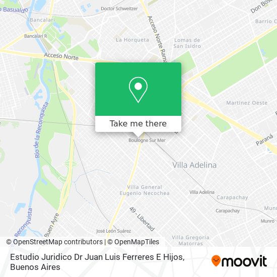 Mapa de Estudio Juridico Dr Juan Luis Ferreres E Hijos