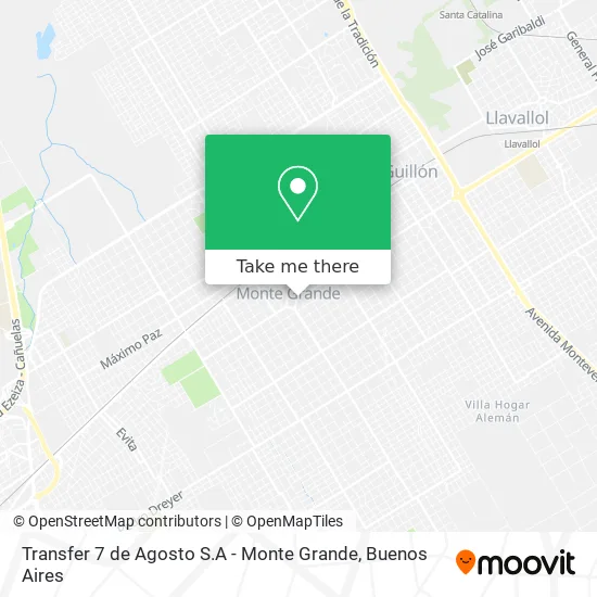 Mapa de Transfer 7 de Agosto S.A - Monte Grande