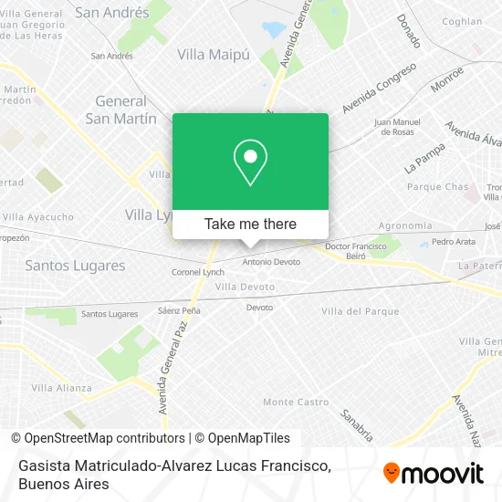 Mapa de Gasista Matriculado-Alvarez Lucas Francisco