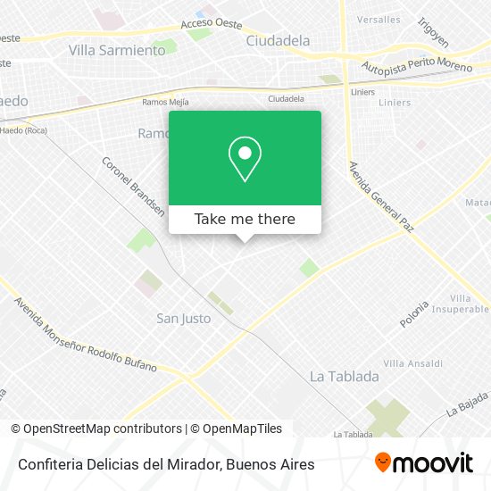 Confiteria Delicias del Mirador map