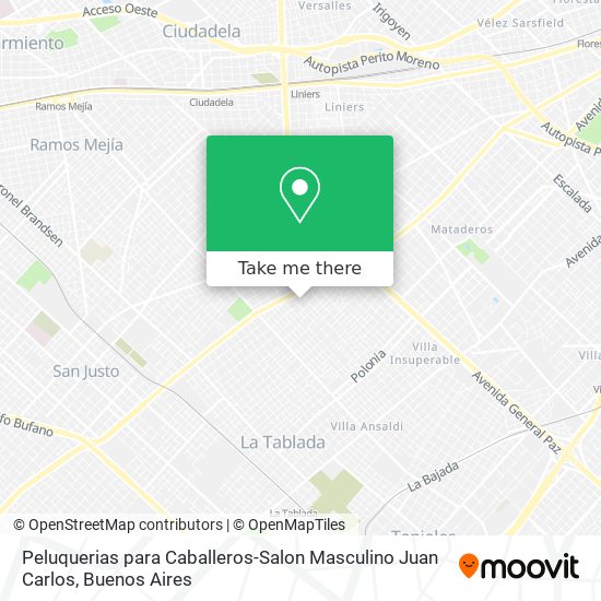 Mapa de Peluquerias para Caballeros-Salon Masculino Juan Carlos