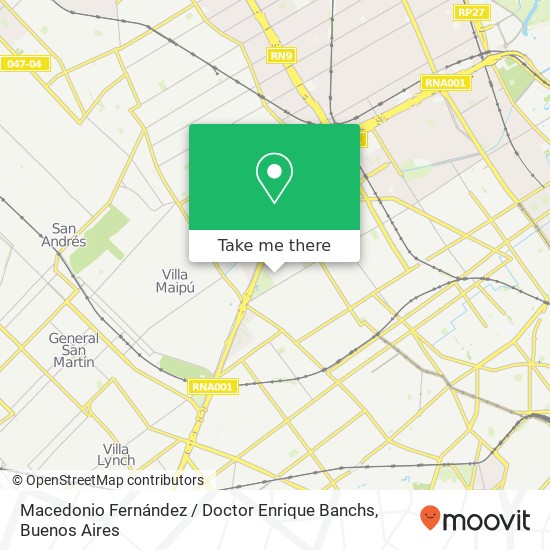 Macedonio Fernández / Doctor Enrique Banchs map