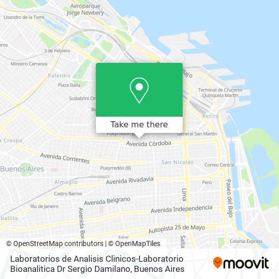 Laboratorios de Analisis Clinicos-Laboratorio Bioanalitica Dr Sergio Damilano map