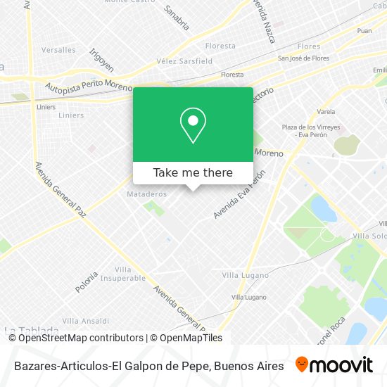 Mapa de Bazares-Articulos-El Galpon de Pepe