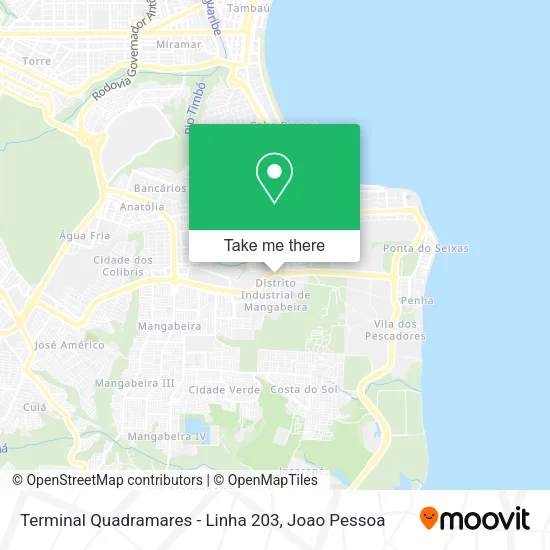 Terminal Quadramares - Linha 203 map