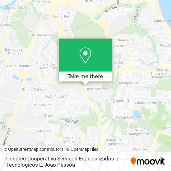 Cosetec-Cooperativa Servicos Especializados e Tecnologicos L map