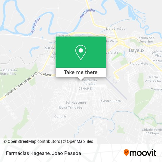 Farmácias Kageane map