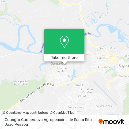 Copagro Cooperativa Agropecuária de Santa Rita map