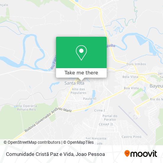 Comunidade Cristã Paz e Vida map