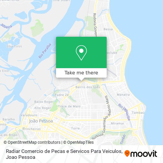 Radiar Comercio de Pecas e Servicos Para Veiculos map