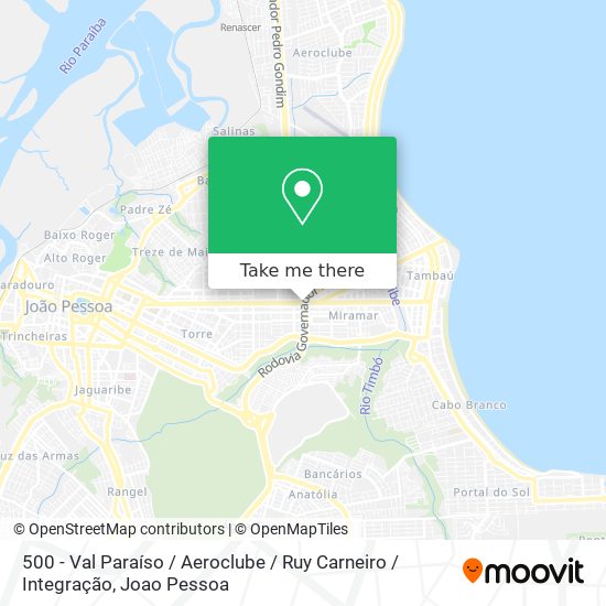 500 - Val Paraíso / Aeroclube / Ruy Carneiro / Integração map