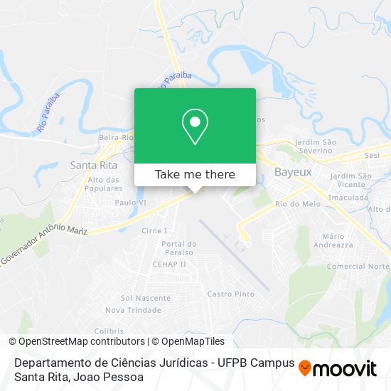 Departamento de Ciências Jurídicas - UFPB Campus Santa Rita map