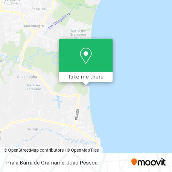 Praia Barra de Gramame map