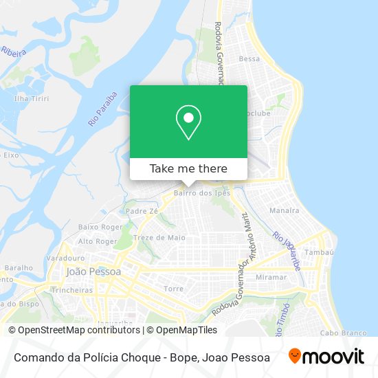 Comando da Polícia Choque - Bope map