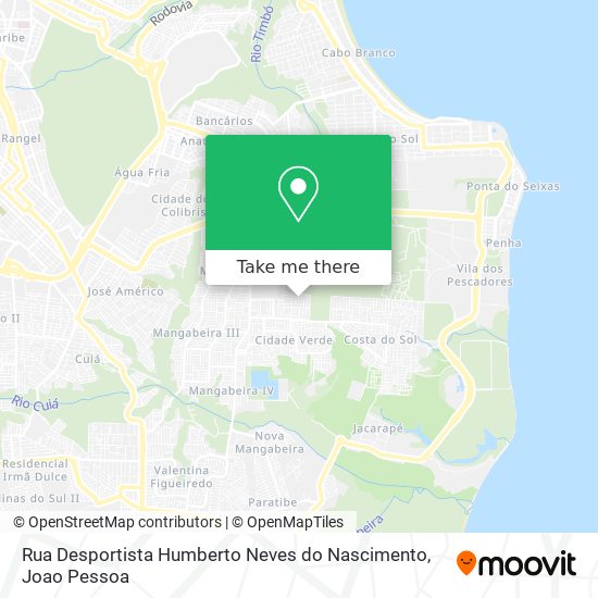 Mapa Rua Desportista Humberto Neves do Nascimento
