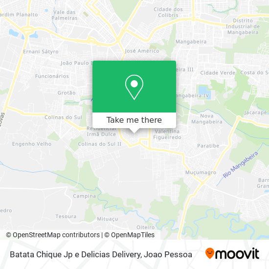 Mapa Batata Chique Jp e Delicias Delivery