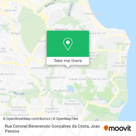 Mapa Rua Coronel Benevenuto Gonçalves da Costa