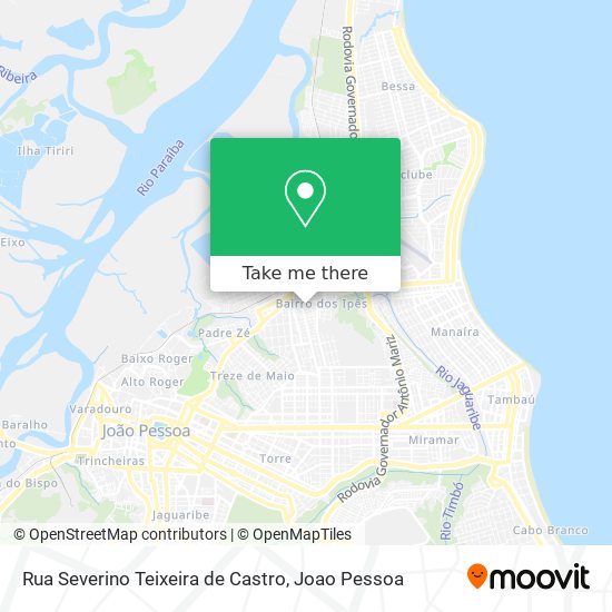 Mapa Rua Severino Teixeira de Castro
