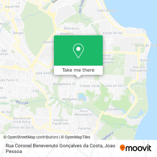 Mapa Rua Coronel Benevenuto Gonçalves da Costa