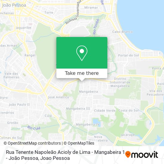 Rua Tenente Napoleão Acioly de Lima - Mangabeira 1 - João Pessoa map