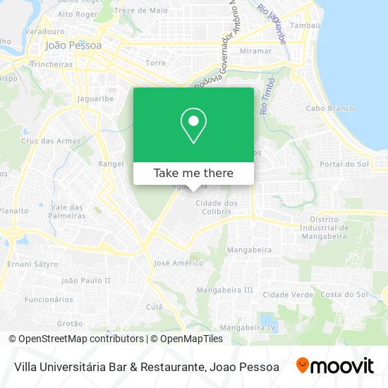 Mapa Villa Universitária Bar & Restaurante