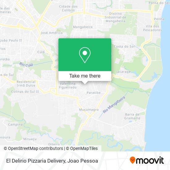 Mapa El Delirio Pizzaria Delivery
