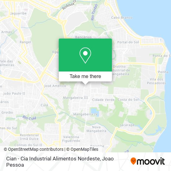 Mapa Cian - Cia Industrial Alimentos Nordeste