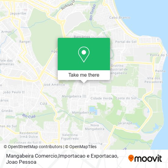 Mapa Mangabeira Comercio,Importacao e Exportacao