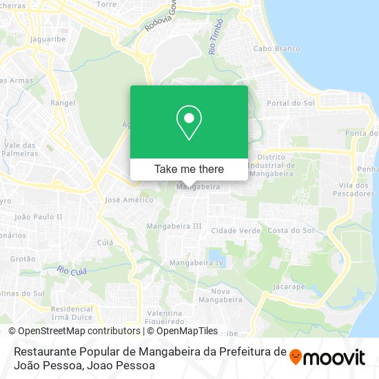 Restaurante Popular de Mangabeira da Prefeitura de João Pessoa map