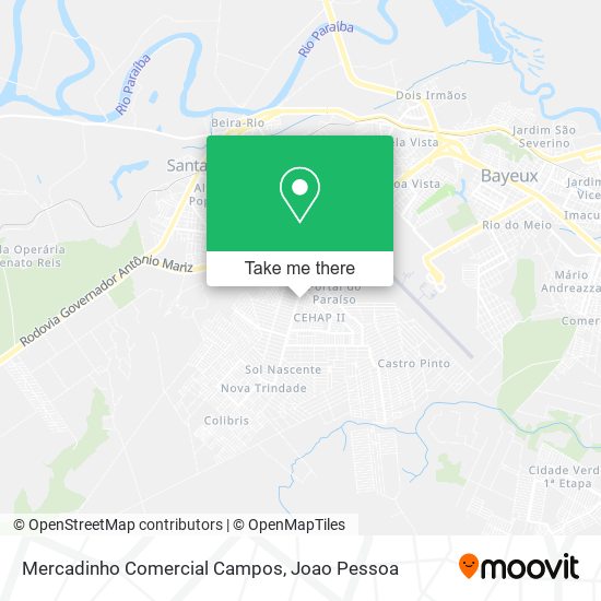 Mercadinho Comercial Campos map