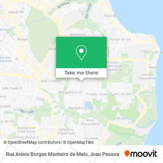 Rua Anísio Borges Monteiro de Melo map
