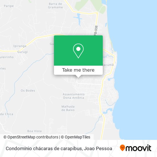 Condomínio chácaras de carapibus map